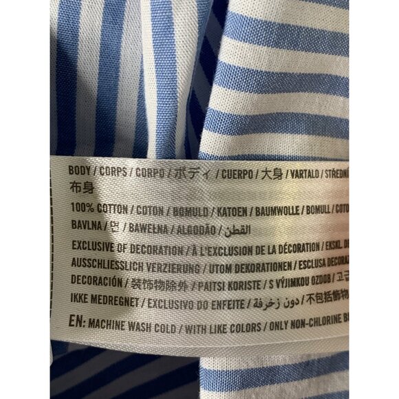 Abercrombie & Fitch Blue Striped Button-Down Shirt Dress S Cotton RDD10671 - Picture 6 of 12